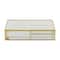 10" x 7" x 2" Clear & Gold 3-Slot Glass & Metal Jewelry Box with Chain Accent